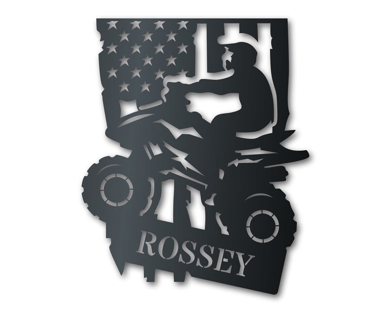 Customizable American Quad Metal Sign | Indoor Outdoor | Up to 46" | Over 20 Color Options