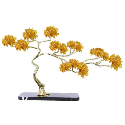 Amethyst and brass decorative sculpture living room crystal tree