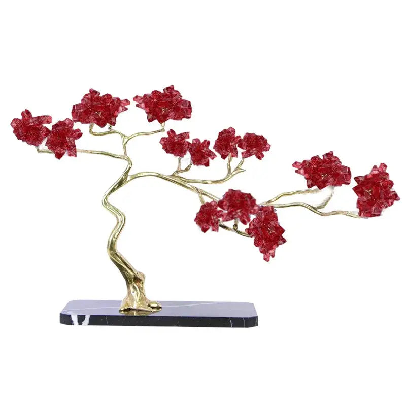 Amethyst and brass decorative sculpture living room crystal tree