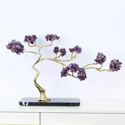 Amethyst and gold metal decorative figurine for living room decor
