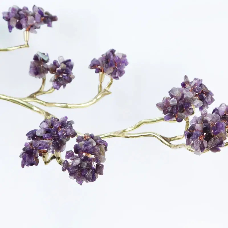 Amethyst and gold metal decorative figurine for living room decor