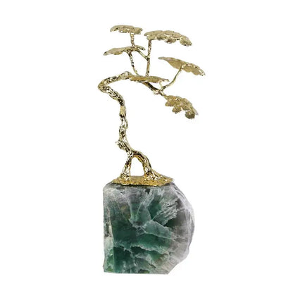 Amethyst brass tree ornament living room crystal sculpture