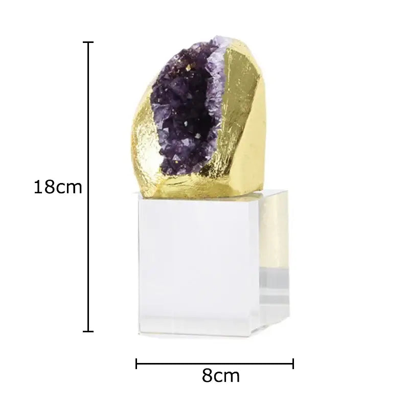 Amethyst crystal base geode set of 3 bedroom desk ornament