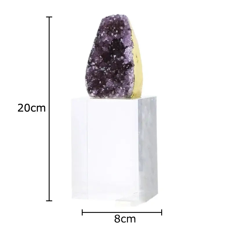 Amethyst crystal base geode set of 3 bedroom desk ornament