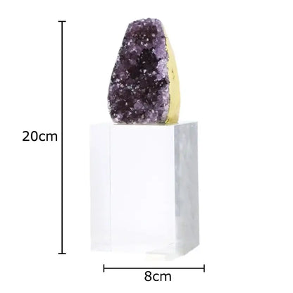 Amethyst crystal base geode set of 3 bedroom desk ornament
