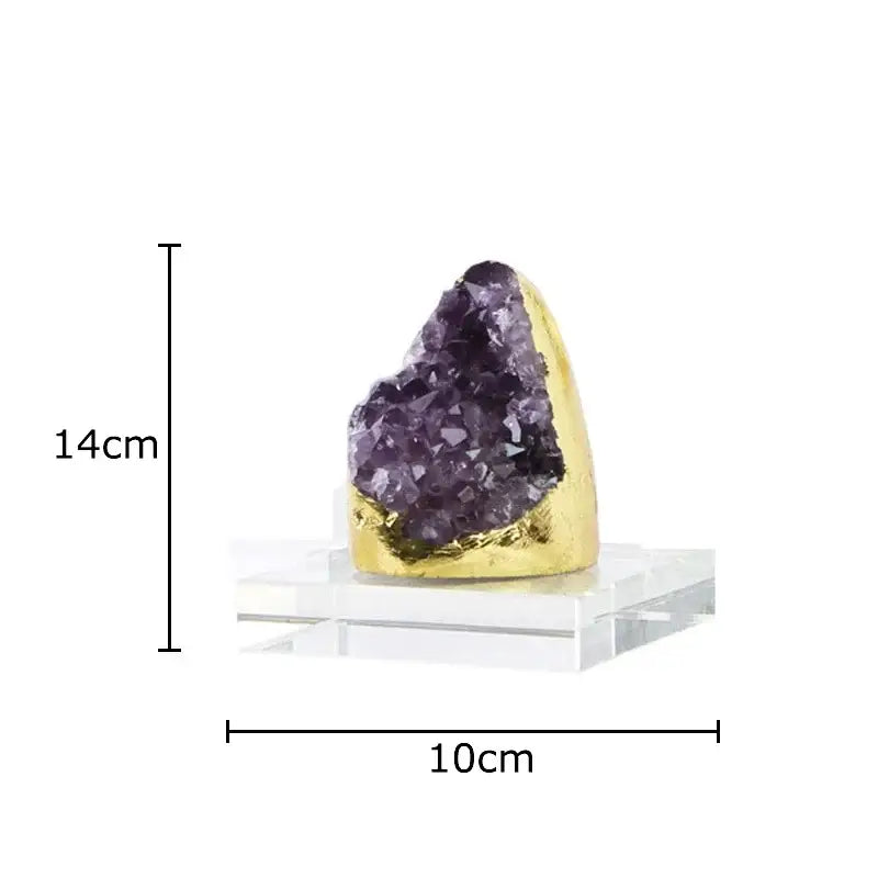 Amethyst crystal base geode set of 3 bedroom desk ornament