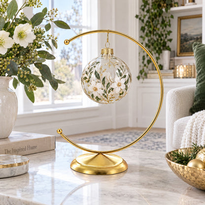 Crescent Moon Gold Metal Ornament Display Stand 8.8 Inches (Poland)