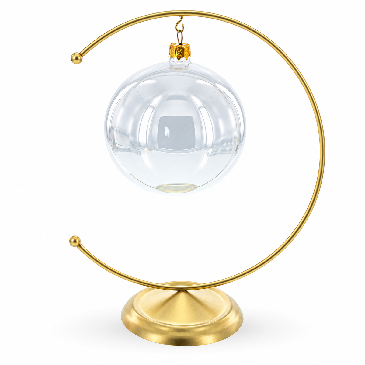 Crescent Moon Gold Metal Ornament Display Stand 8.8 Inches (Poland)