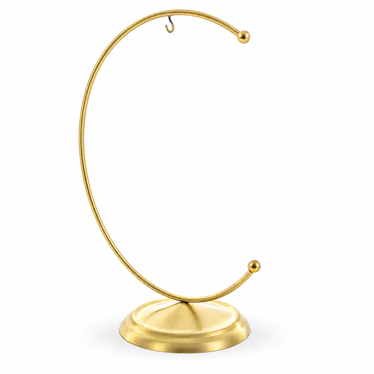 Crescent Moon Gold Metal Ornament Display Stand 8.8 Inches (Poland)