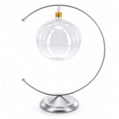 Crescent Moon Silver Metal Ornament Display Stand 8.8 Inches (Poland)
