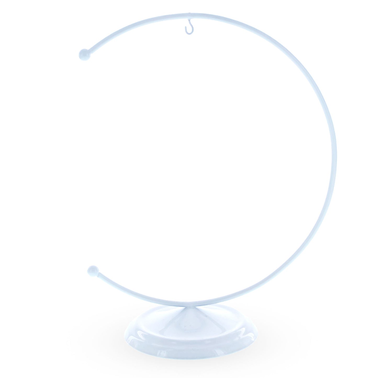 Crescent Moon White Painted Metal Ornament Display Stand 8.8 Inches (Poland)