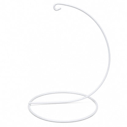 Open Frame White Painted Metal Ornament Display Stand 9.2 Inches (Poland)