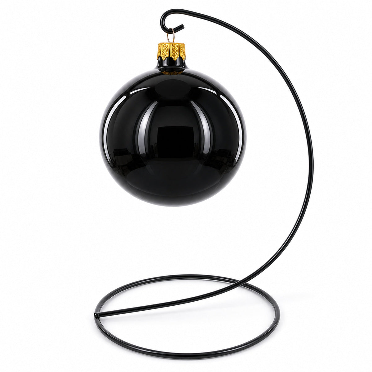 Open Frame Black Painted Metal Ornament Display Stand 9.2 Inches (Poland)