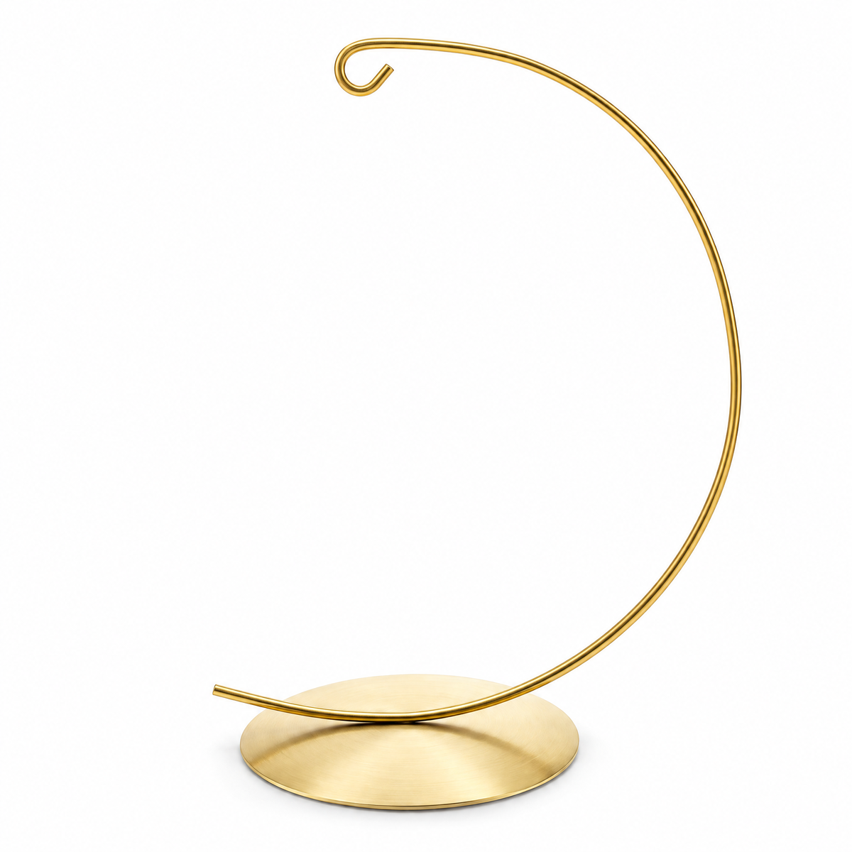 Solid Round Base Gold Metal Ornament Display Stand 7.8 Inches (Poland)