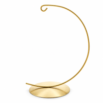 Solid Round Base Gold Metal Ornament Display Stand 7.8 Inches (Poland)