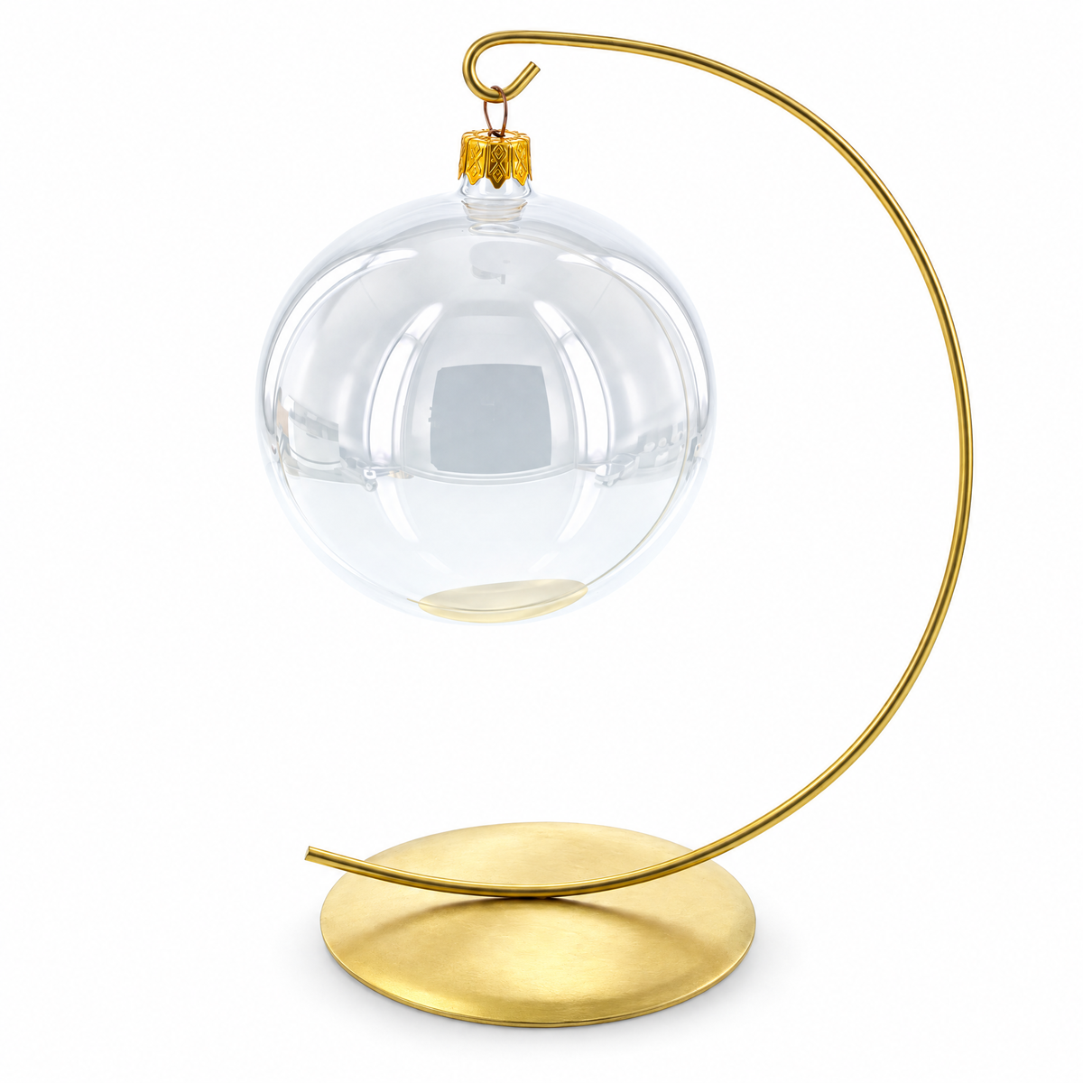 Solid Round Base Gold Metal Ornament Display Stand 7.8 Inches (Poland)