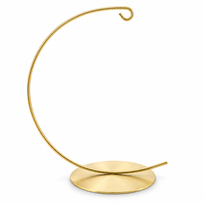 Solid Round Base Gold Metal Ornament Display Stand 7.8 Inches (Poland)