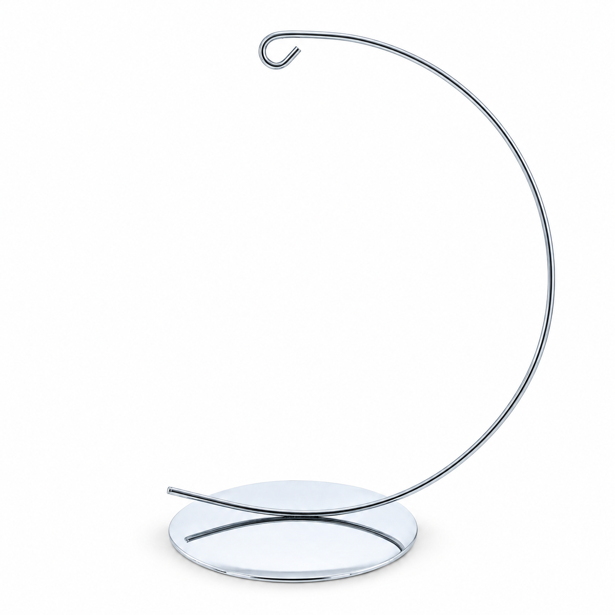 Solid Round Base Silver Metal Ornament Display Stand 7.8 Inches (Poland)