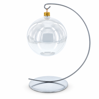 Solid Round Base Silver Metal Ornament Display Stand 7.8 Inches (Poland)