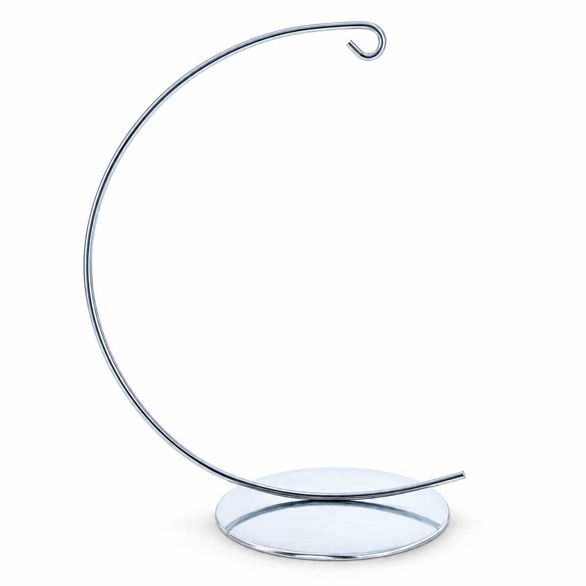 Solid Round Base Silver Metal Ornament Display Stand 7.8 Inches (Poland)
