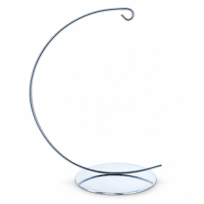 Solid Round Base Silver Metal Ornament Display Stand 7.8 Inches (Poland)