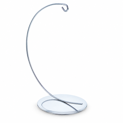 Solid Round Base Silver Metal Ornament Display Stand 7.8 Inches (Poland)