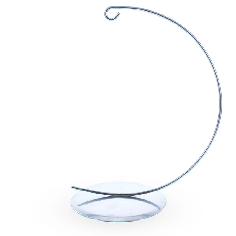Solid Round Base Silver Metal Ornament Display Stand 7.8 Inches (Poland)
