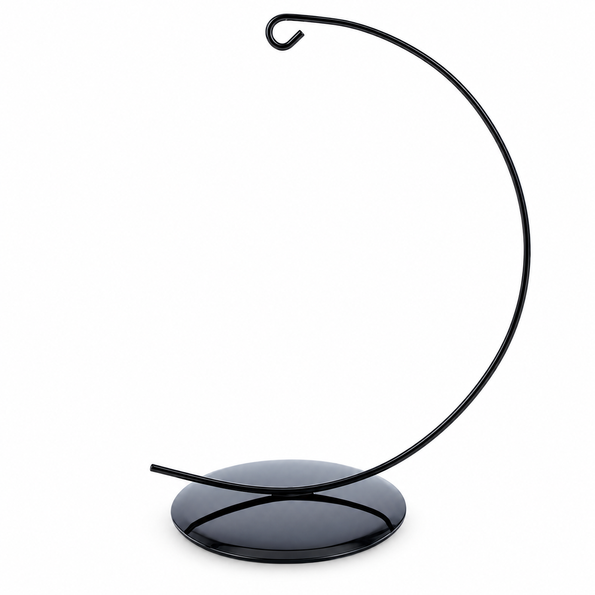 Solid Round Base Black Painted Metal Ornament Display Stand 7.8 Inches (Poland)