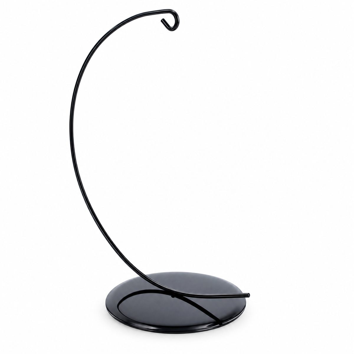 Solid Round Base Black Painted Metal Ornament Display Stand 7.8 Inches (Poland)