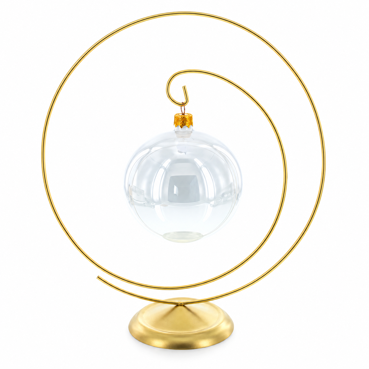 Art Deco Swirl Gold Metal Ornament Display Stand 10 Inches (Poland)