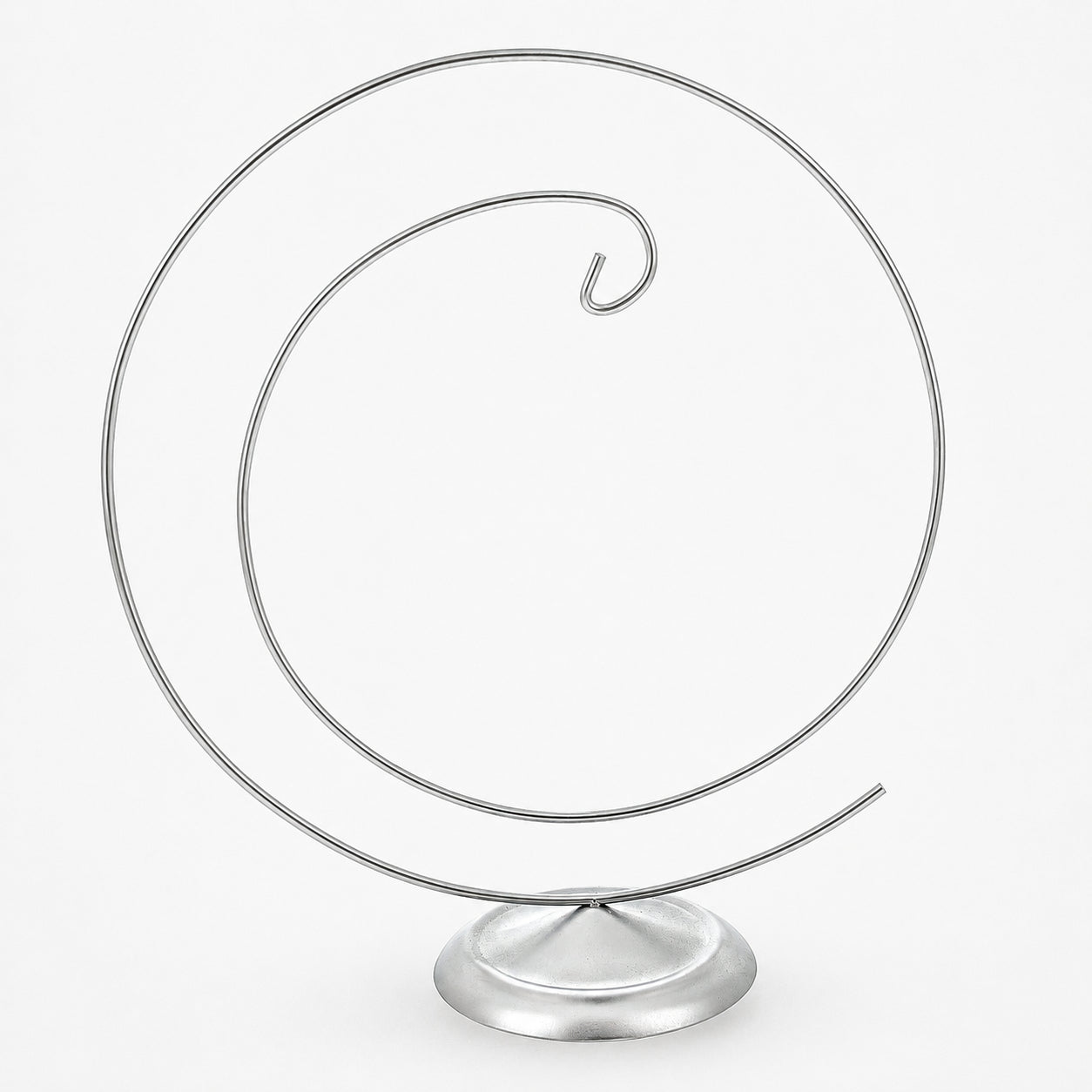 Art Deco Swirl Silver Metal Ornament Display Stand 10 Inches (Poland)