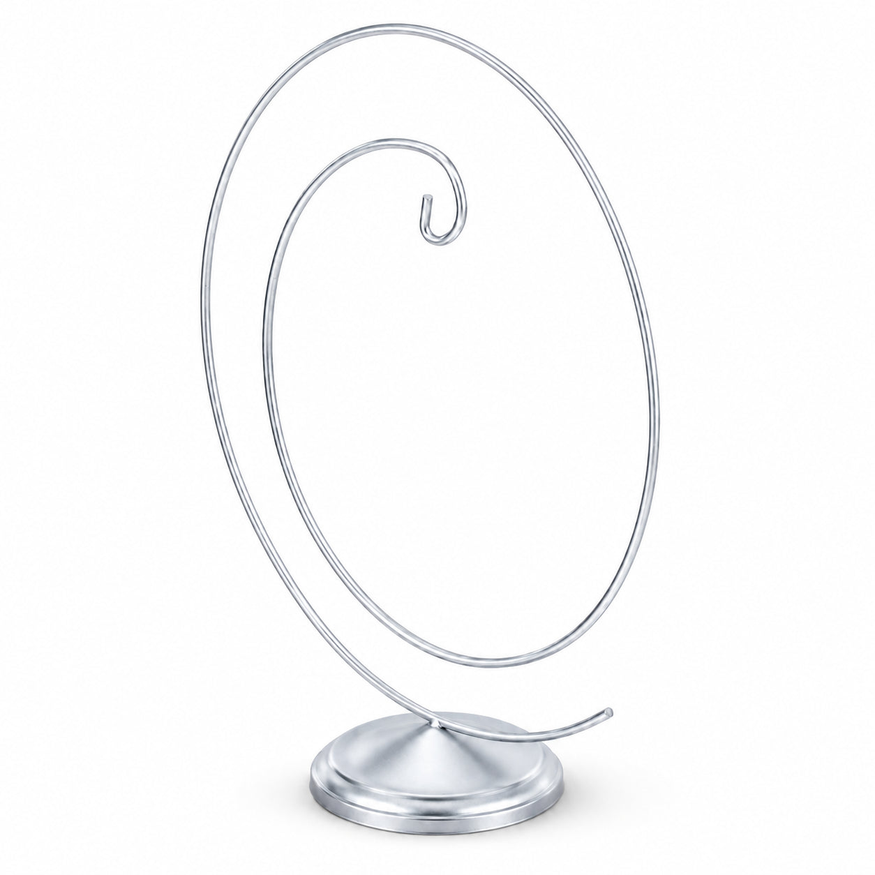 Art Deco Swirl Silver Metal Ornament Display Stand 10 Inches (Poland)