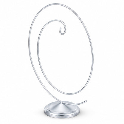 Art Deco Swirl Silver Metal Ornament Display Stand 10 Inches (Poland)