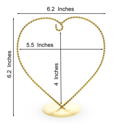 Heart-Shaped Twisted Gold Metal Ornament Display Stand 6.2 Inches (Poland)