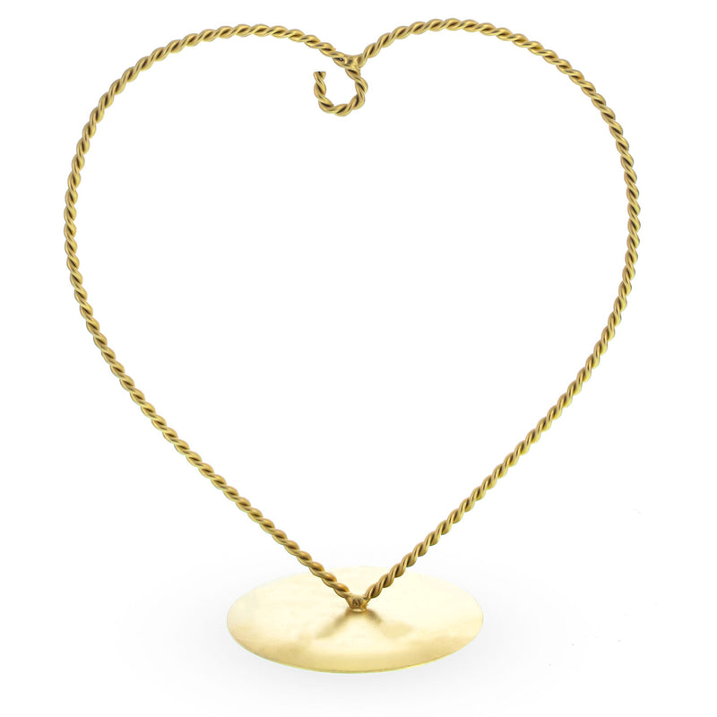 Heart-Shaped Twisted Gold Metal Ornament Display Stand 6.2 Inches (Poland)