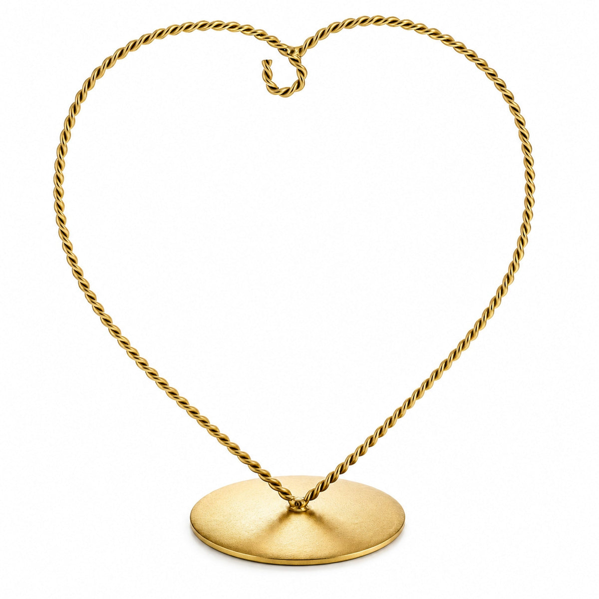 Heart-Shaped Twisted Gold Metal Ornament Display Stand 6.2 Inches (Poland)