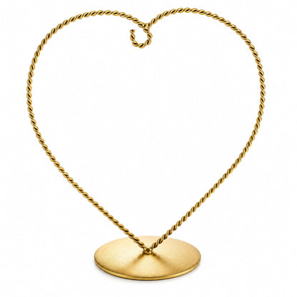Heart-Shaped Twisted Gold Metal Ornament Display Stand 6.2 Inches (Poland)