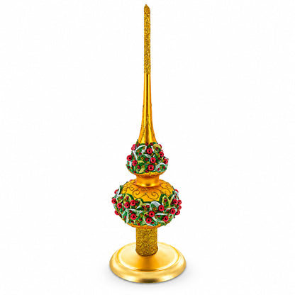 Upright Gold Metal Christmas Tree Topper Finial Stand Display Stand 7.2 Inches (Poland)