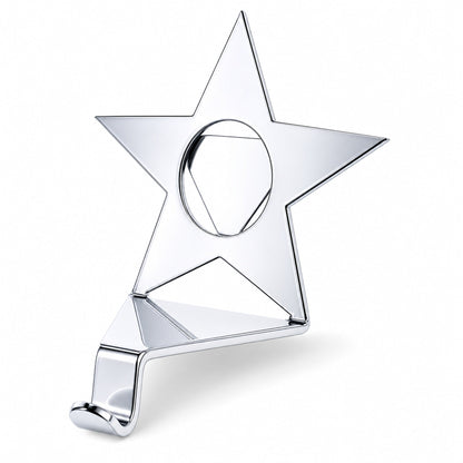 Insert your Picture Star Shape Silver Solid Metal Christmas Stocking Holder (Poland)