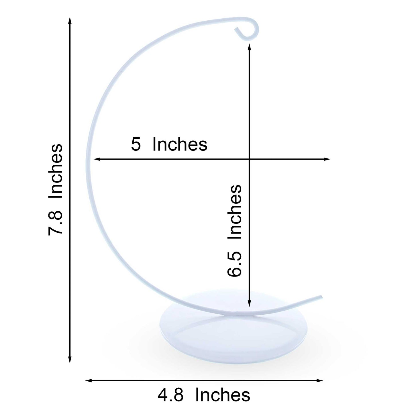 Solid Round Base White Painted Metal Ornament Display Stand 7.8 Inches (Poland)