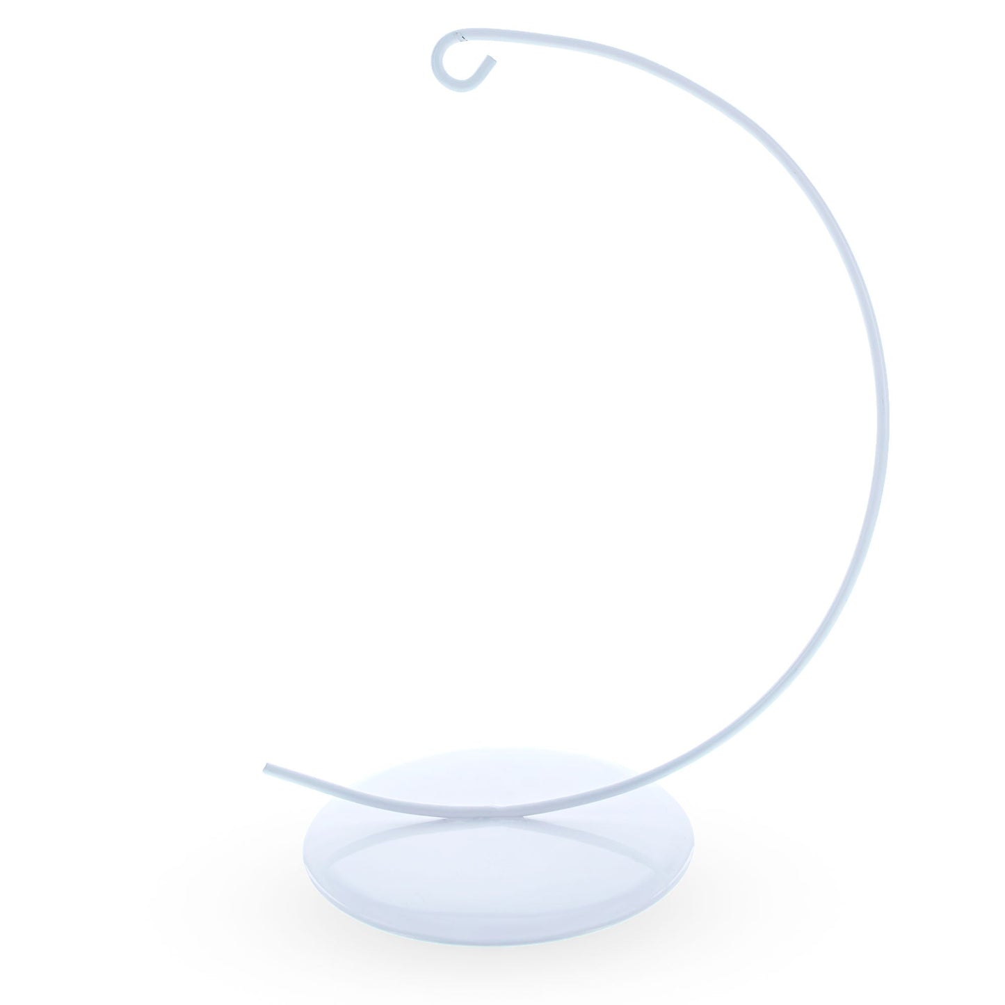 Solid Round Base White Painted Metal Ornament Display Stand 7.8 Inches (Poland)