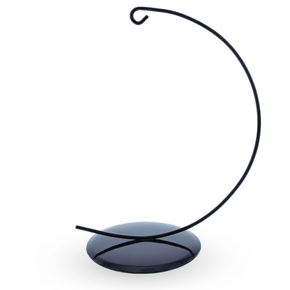 Solid Round Base Black Painted Metal Ornament Display Stand 7.8 Inches (Poland)