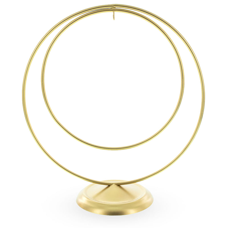 Contemporary Double Circle Gold Metal Ornament Display Stand 8.2 Inches (Poland)