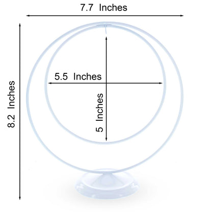 Contemporary Double Circle White Painted Metal Ornament Display Stand 8.2 Inches (Poland)