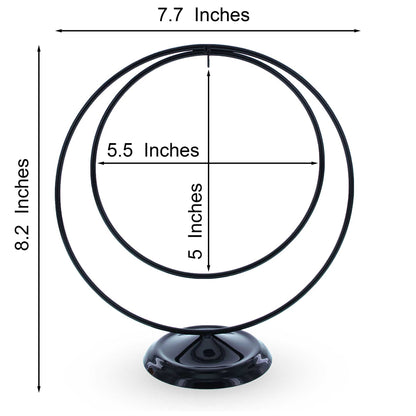 Contemporary Double Circle Black Painted Metal Ornament Display Stand 8.2 Inches (Poland)
