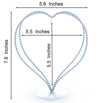 Double Wire Heart Twisted Silver Metal Ornament Display Stand 7.8 Inches (Poland)