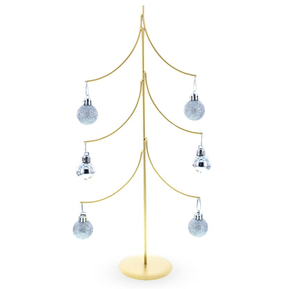 6-Arm Tiered Tree Gold Metal Ornament Display Stand 14 Inches (Poland)