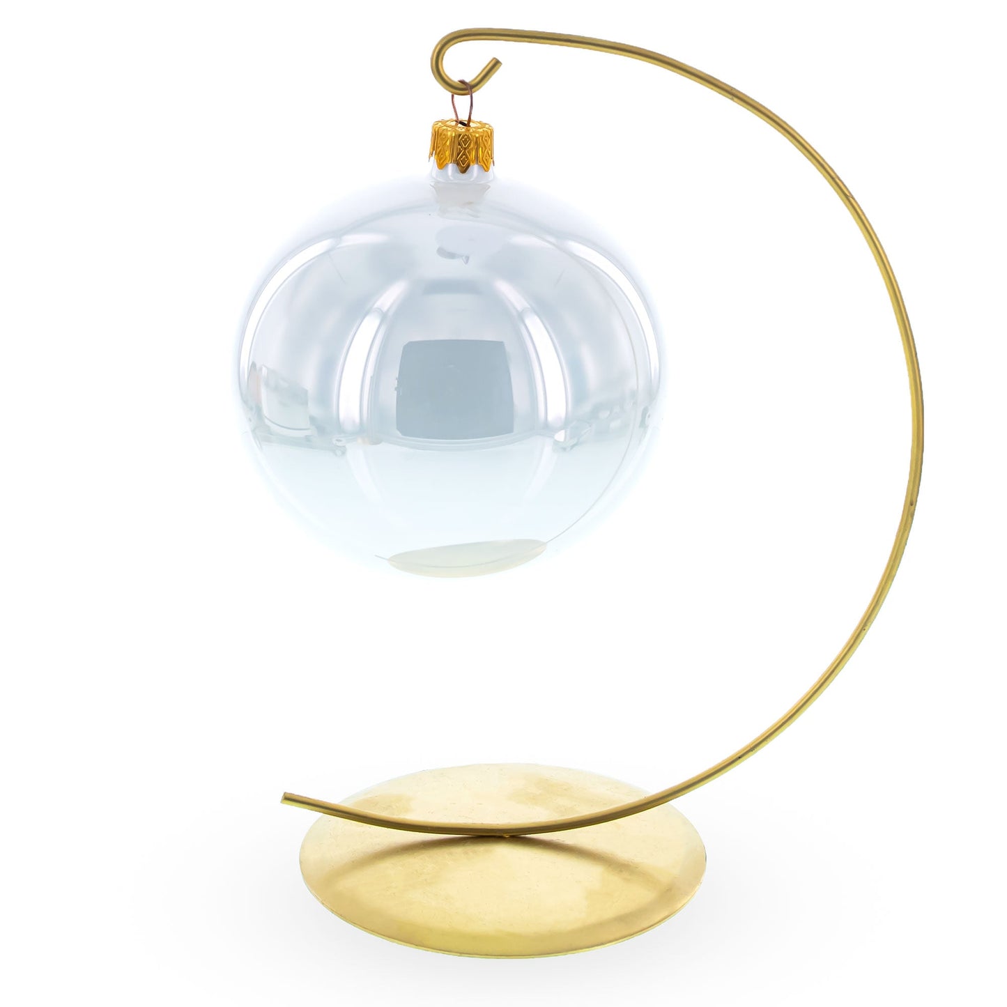 Solid Round Base Gold Metal Ornament Display Stand 7.8 Inches (Poland)