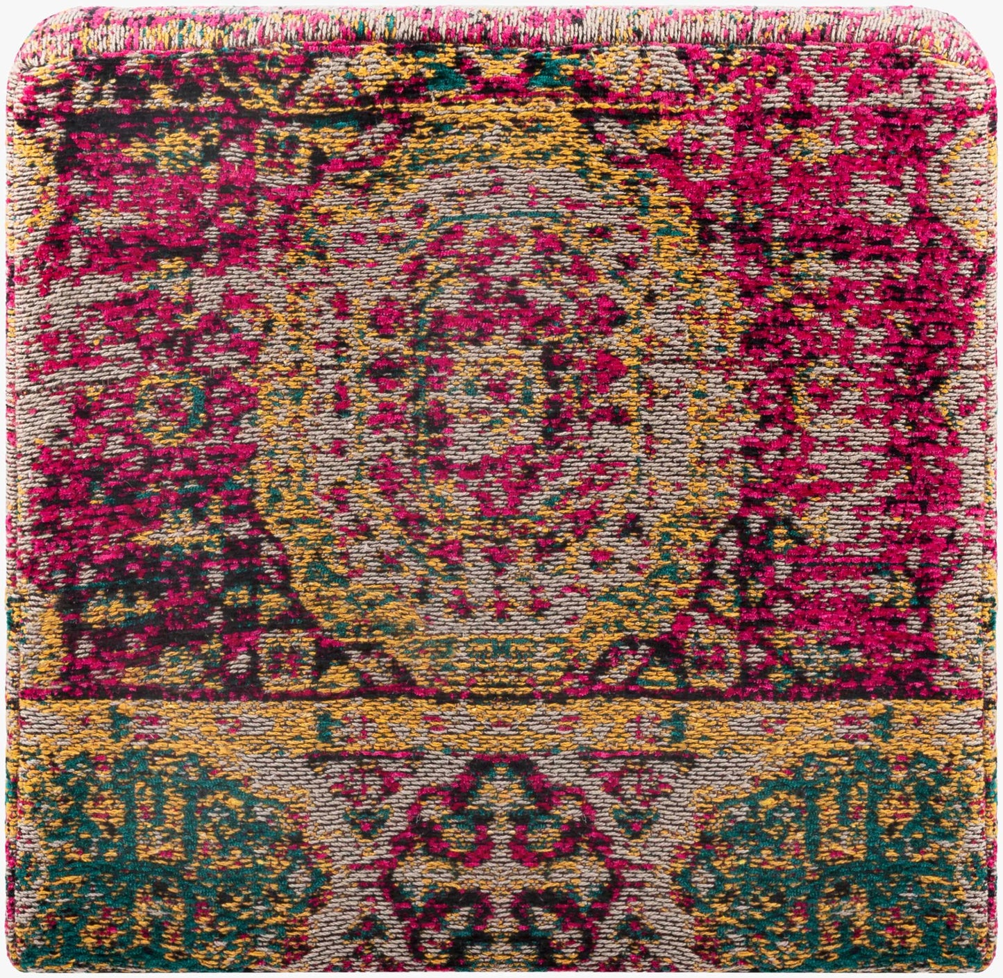 Gretna Magenta Ottoman Pouf
