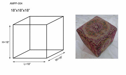 Gretna Magenta Ottoman Pouf